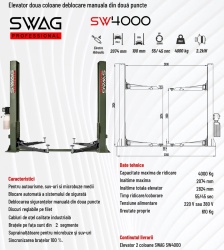 Elevator auto 2 coloane SWAG SW4000 hidraulic, 4 tone - Img 6