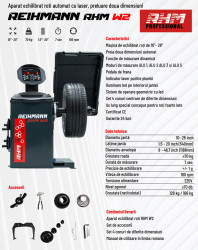 Date tehnice Aparat de echilibrat roți RHM W2 automat cu laser