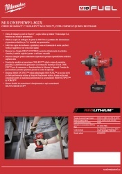 CHEIE DE IMPACT 1″ ONE-KEY™ M18 FUEL™, CUPLU RIDICAT ȘI INEL DE FIXARE MILWAUKEE M18 ONEFHIWF1-802X - Img 9