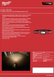 Lanternă frontală HI-VIS reîncărcabilă USB MILWAUKEE L4 HL-VIS-301 - Img 7