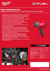 Pistol impact MILWAUKEE M18 FHIW2F12-502X cuplu desfacere 2034Nm fara acumulator si incarcator - Img 6