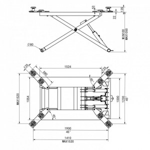 Elevator vulcanizare mobil tip foarfeca RHM S28 06