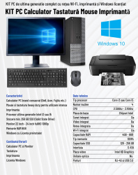 KIT PC: monitor, tastatură, mouse și imprimantă