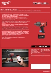CHEIE DE IMPACT ¾″ ONE-KEY™ M18 FUEL™, CUPLU RIDICAT ȘI INEL DE FIXARE MILWAUKEE M18 ONEFHIWF34-502X (fara incarcator si acumulator) - Img 6