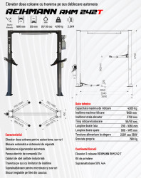 Fișa Elevator 2 coloane RHM 242 T, 4200 Kg, deblocare automată