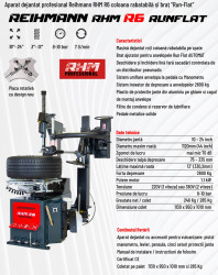 Aparat Dejantat Anvelope RHM R6 Run Flat fisa tehnica