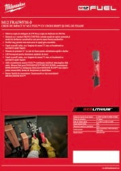Cheie de impact ⅜″ M12 FUEL™ cu unghi drept și inel de fixare MILWAUKEE M12 FRAIWF38-0 (fără acumulatori, încărcător și cutie) - Img 8