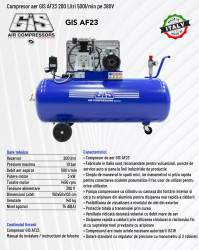 Fisa Tehnica Compresor aer GIS 200 litri - 500 l/min