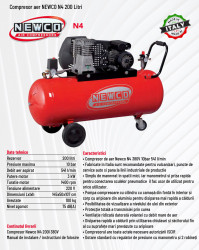 fisa tehnica Compresor de aer NEWCO N4 200L 380V