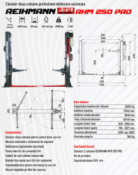 Fișa Elevator Auto Profesional cu 2 Coloane RHM 250 PRO