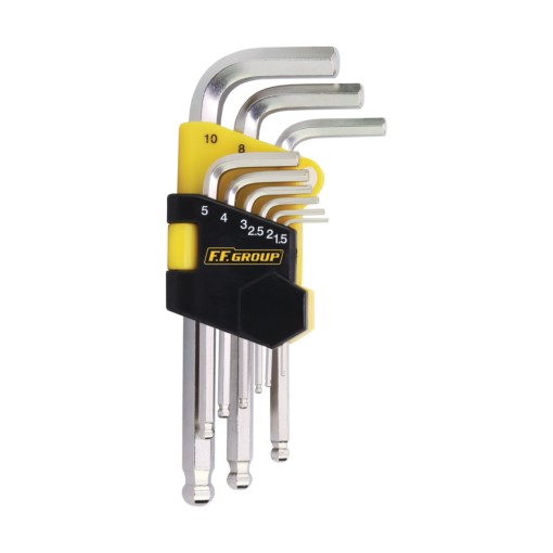 Set 9 chei imbus hexagonal lung sferic 1.5-10mm CrVa