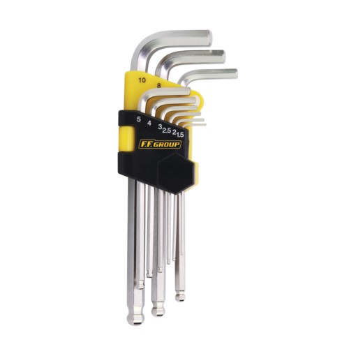 Set 9 chei imbus hexagonal extralung sferic 1.5-10mm CrVa