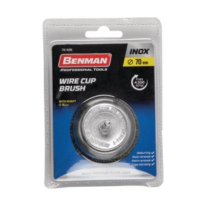 Perie de sarma pensula cu coada, fir ondulat INOX - Img 2