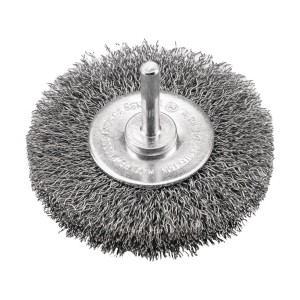 Perie de sarma disc cu coada, fir ondulat INOX