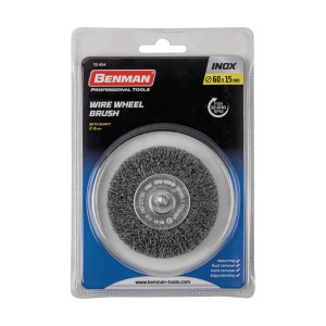Perie de sarma disc cu coada, fir ondulat INOX - Img 2