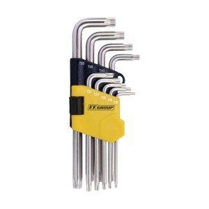 Set 9 chei imbus torx cu gaura lungi TX10-50, CrVa - Img 1