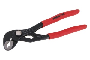 Cleste reglabil cu buton, cu falci curbe