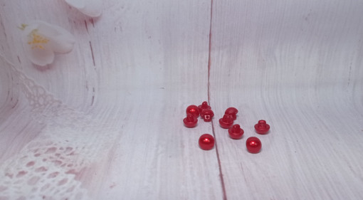 Nasturi perla rosii - set 10 buc