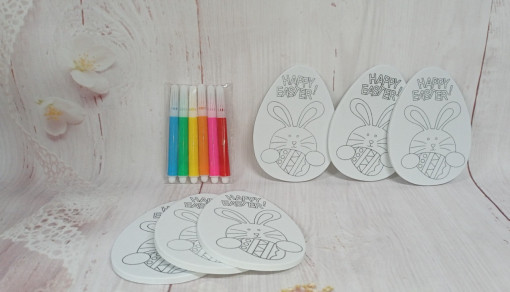 Set decoratiune de Paste de colorat - model iepuras