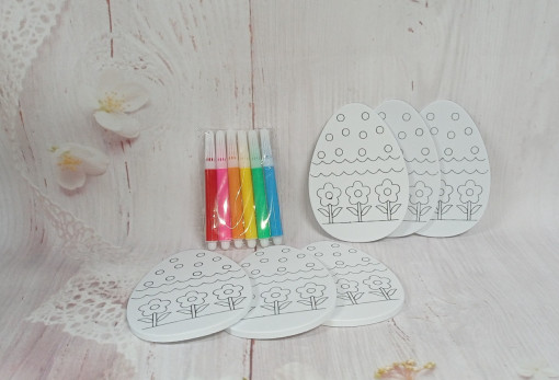 Set decoratiune de Paste de colorat - model floricele