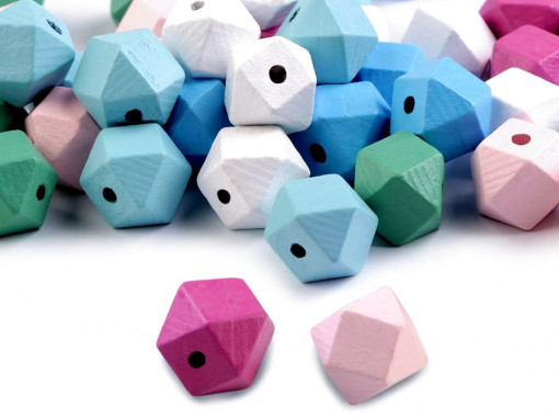 Margele din lemn colorate hexagon