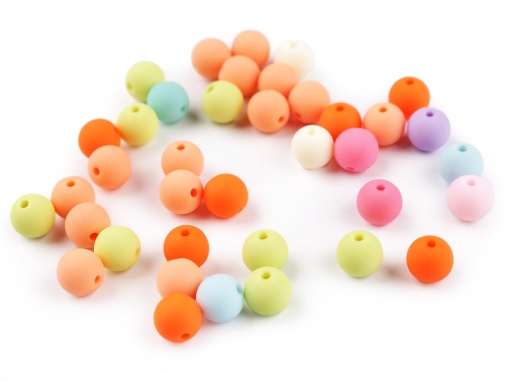 Margele din plastic mat, suprafata cauciucata Ø10 mm - pachet 20 gr