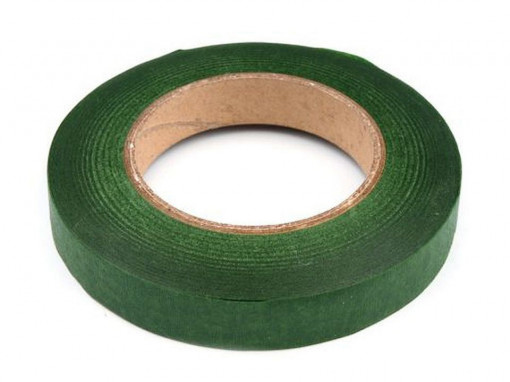 Bandă floristică verde, lățime 12 mm