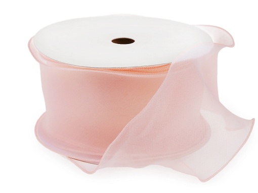 Panglică organza cu efect perlat, lățime 80m