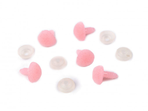 Nas pentru jucării cu dispozitiv de siguranță, 14x15 mm - roz / set 10 buc