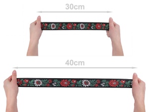 Elastic lat cu motiv floral, lățime 40 mm - Img 4
