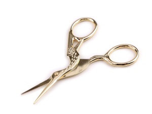 Foarfecă pentru broderie, model barză, lungime 9,5 cm - Img 4