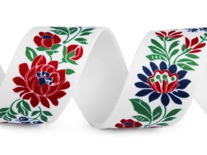 Elastic lat cu motiv floral, lățime 40 mm - Img 5