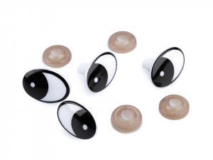 Ochi pentru jucării cu dispozitiv de siguranță, 16x21 mm - 10 buc/set