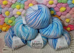 Pachet promo Jeans Soft Colors combinatie de bleo - 55%bumbac +45%acril - 300 gr