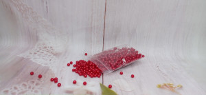 Perle rosii 4 mm , punga 20 gr