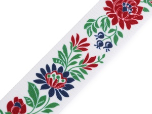 Elastic lat cu motiv floral, lățime 40 mm - Img 6