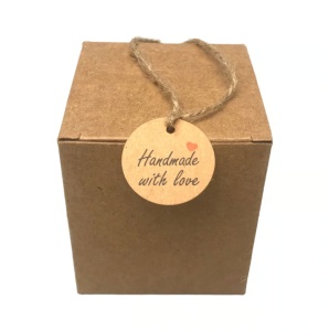 Etichete din hârtie rotunde Handmade 3cm - set 10 buc - Img 2