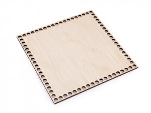 Fund din lemn pentru coșuri tricotate, 16x16 cm - patrat