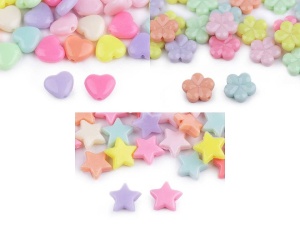 Mărgele plastic - stea, inimă, floare, 20 g - Img 1