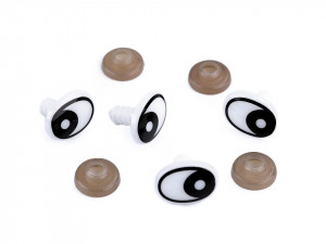 Ochi pentru jucării cu dispozitiv de siguranță, 12x16 mm - 10 buc/set