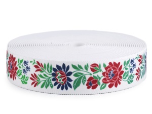 Elastic lat cu motiv floral, lățime 40 mm - Img 7