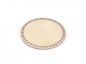 Fund din lemn pentru coșuri tricotate, Ø15 cm - rotund