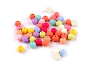 Margele din plastic mat, suprafata cauciucata Ø8 mm - pachet 20 gr