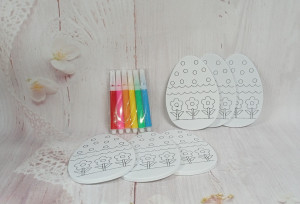 Set decoratiune de Paste de colorat - model floricele