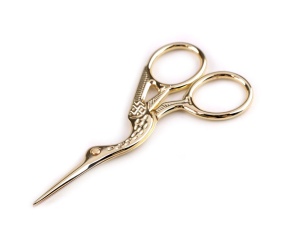 Foarfecă pentru broderie, model barză, lungime 9,5 cm - Img 2