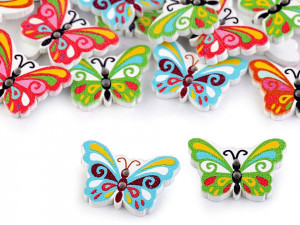 Nasturi decorativi din lemn, model fluture- set 10 buc