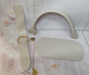 Kit geanta piele ecologica - crem