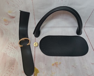 Kit geanta piele ecologica - negru
