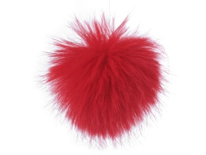 Pompon din blană cu buclă Ø8 cm - Img 2