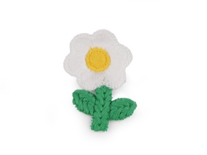 Floare brodata 3,8 x 6 cm - Img 2